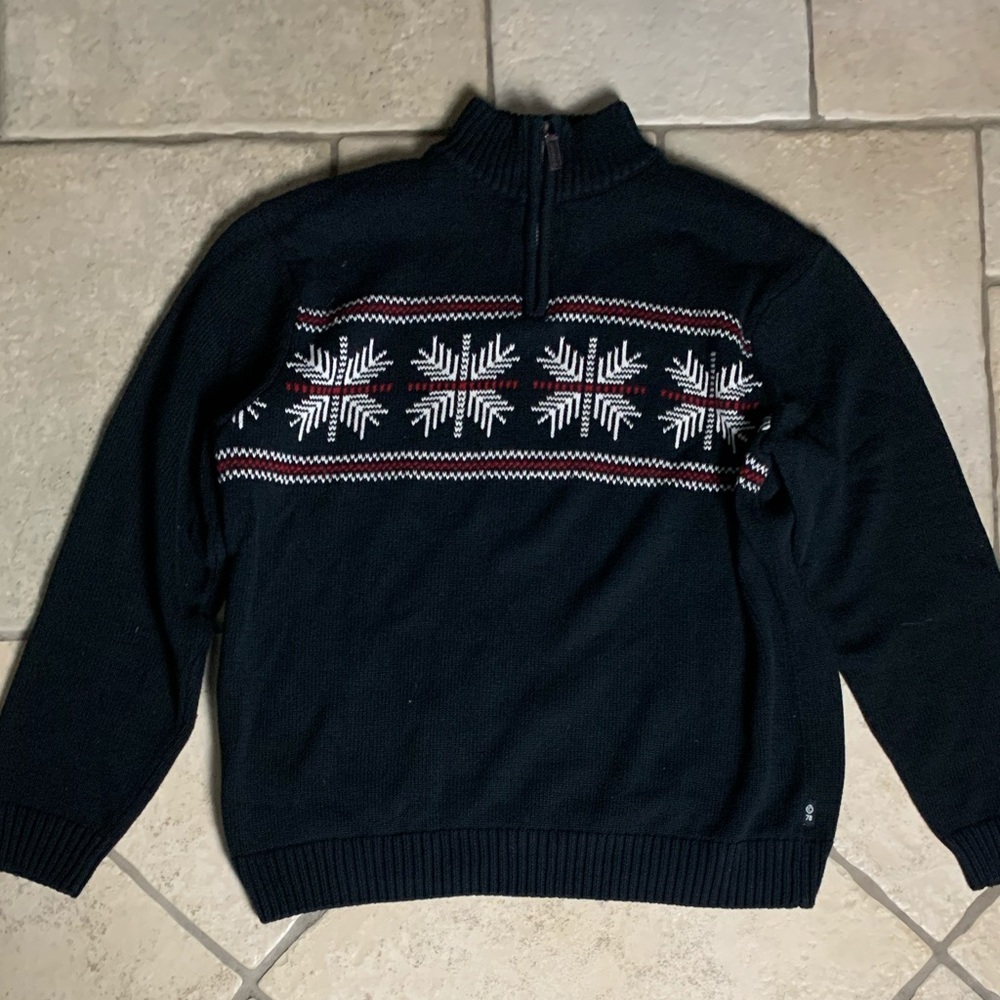 CHAPS SWEATER SNOW PRINT